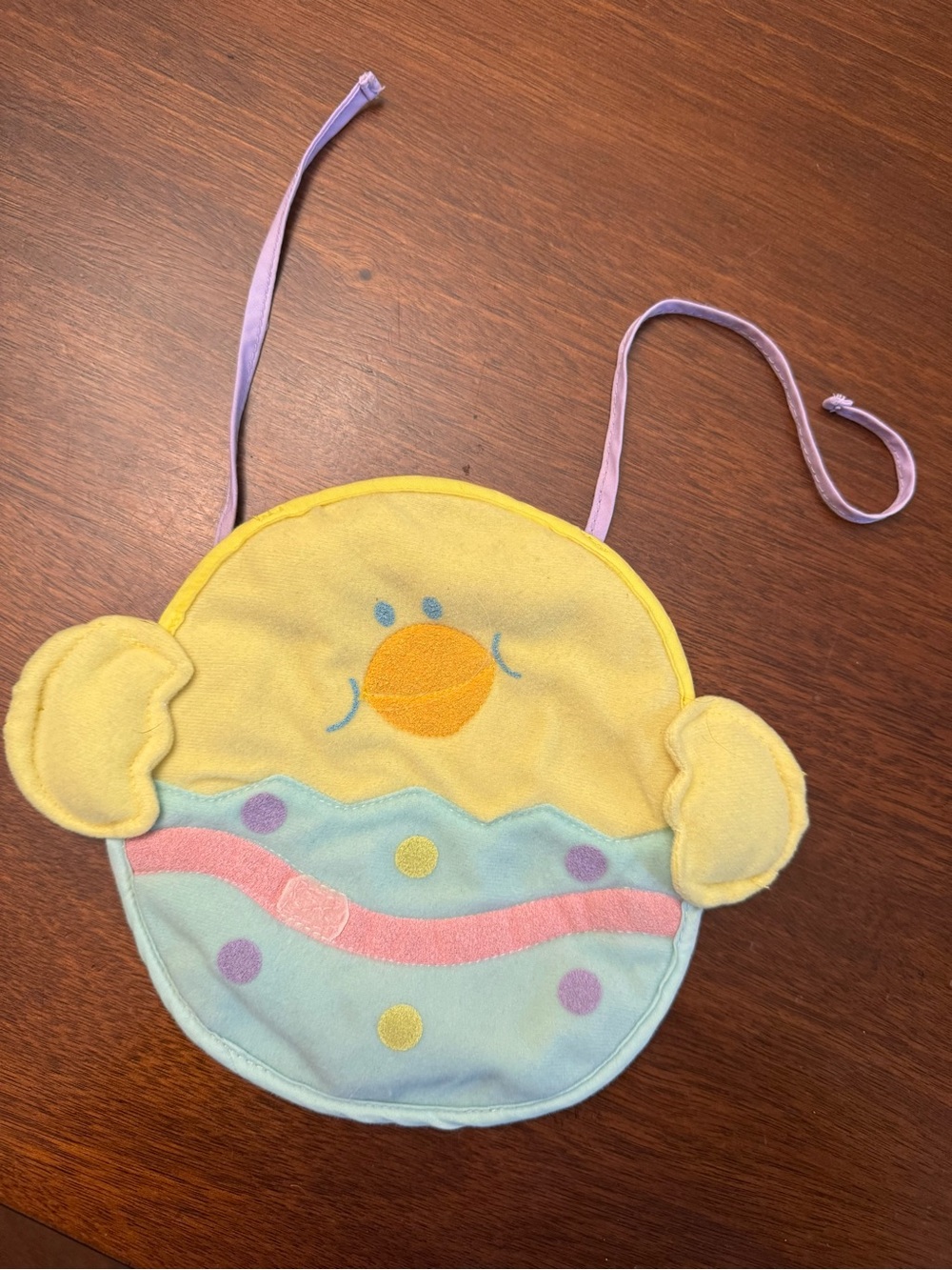 Yellow & Pastel Kids Bib Cute Chick Design vintage